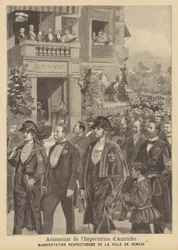 Demonstration zu Ehren der ermordeten Kaiserin Elisabeth von Österreich in Genf